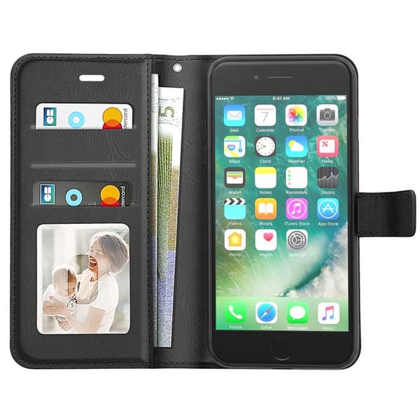 Etui til iPhone SE 2020 / 2022 med håndledsrem og videostøtte Mayaxess Sort Svart