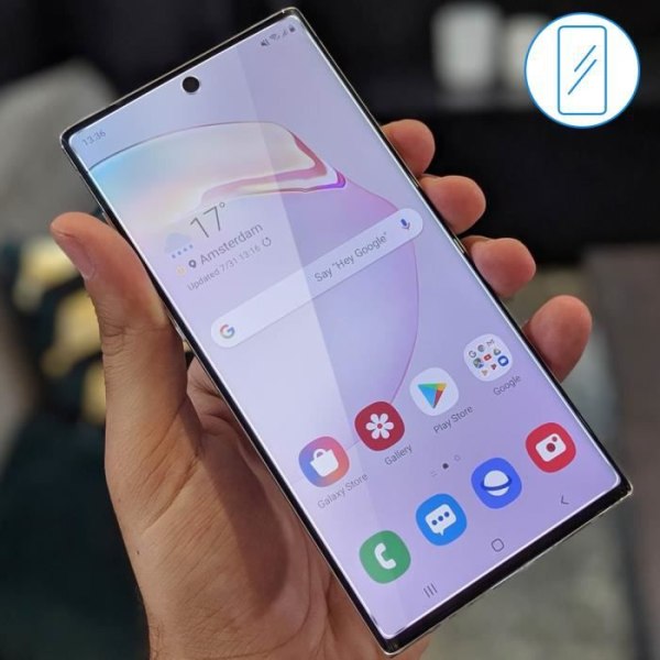 Näytön suojakalvo - AVIZAR - Galaxy Note 10 Plus - 9H karkaistu lasi - Ultraohut - Räjähdyssuoja Klar vit