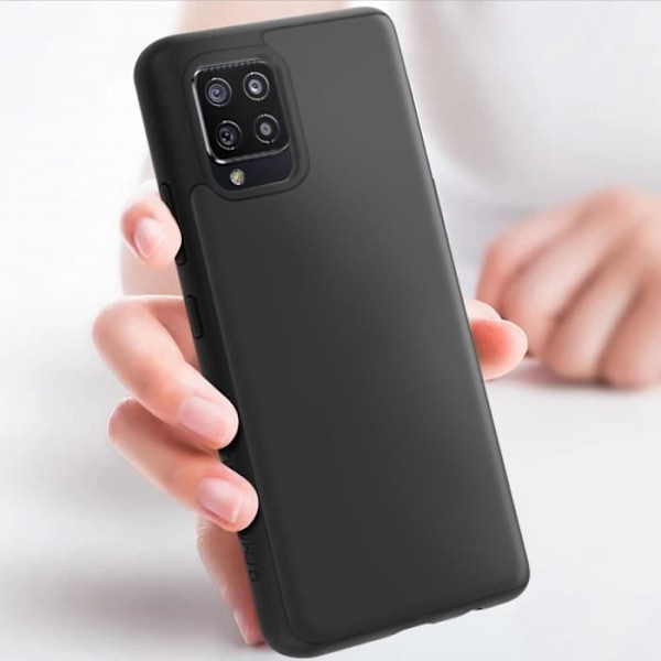 Samsung A42 5G Fodral Flexibelt stötsäkert Soft Touch SolidSuit Rhinoshield Svart Svart