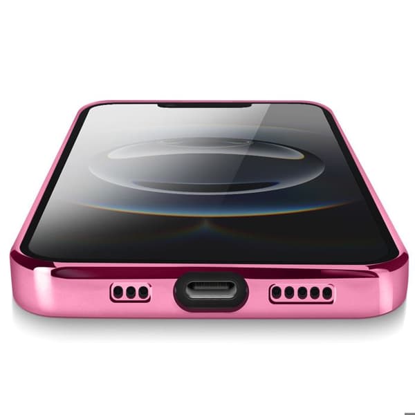 iPhone 17e cover med kromkant i blødt rosa silikone Ros