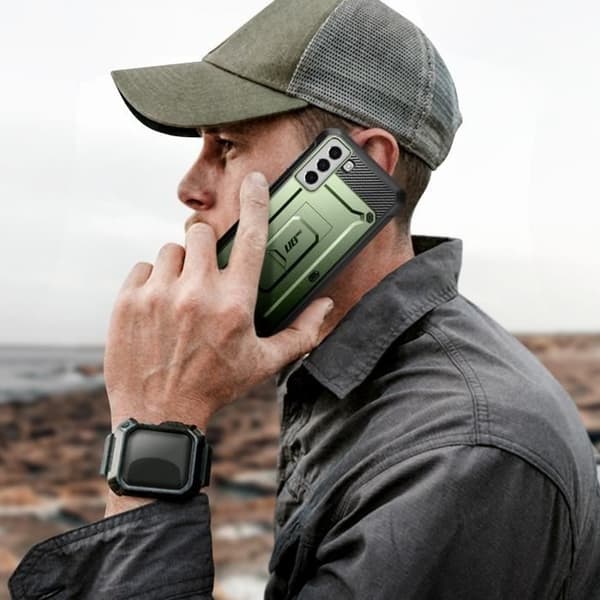 Coque Antichoc - Supcase - Unicorn Beetle Pro - Samsung S22 - Grön - Bältesklipp - Stöd Grön