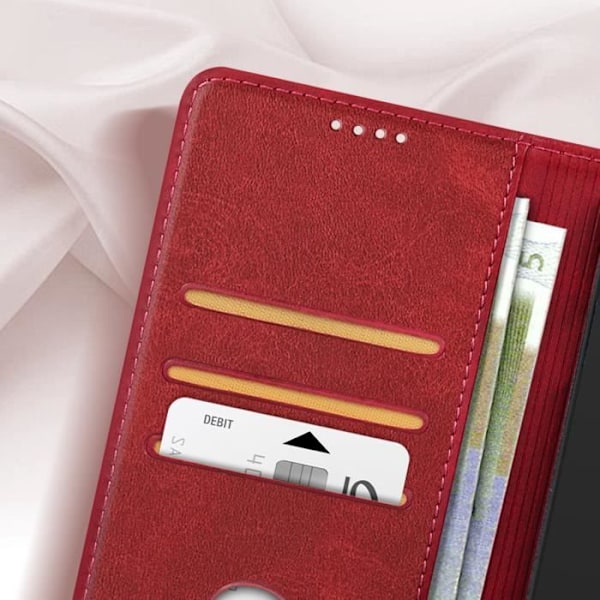 Plånboksfodral till Xiaomi Poco X6 Pro Magnetisk flikhållare Burgundy Röd