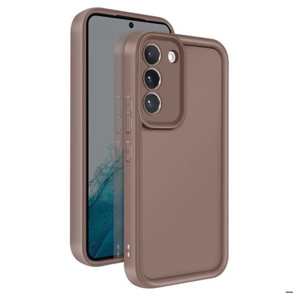 Coque - Samsung - Galaxy S22 - Silikone Blød - Soft Touch - Kamera Beskyttelse brun