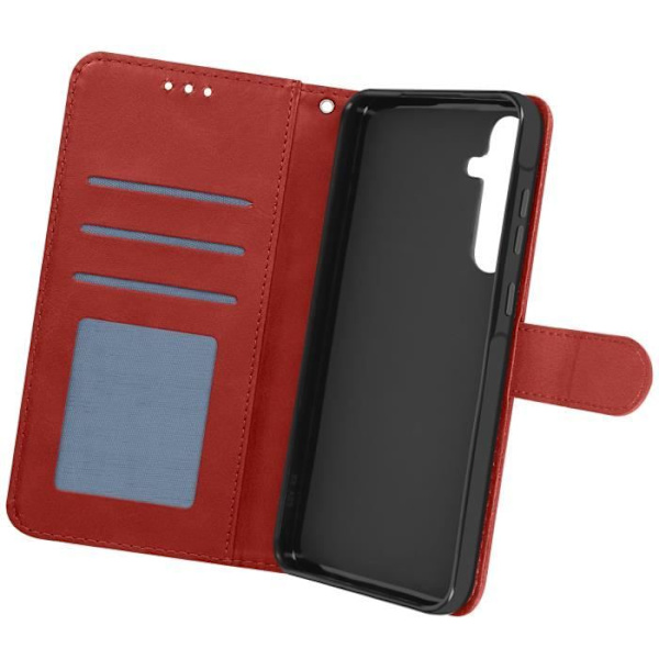 Fodral till Samsung Galaxy A55 Handledsrem Flip Plånboksställ Röd Röd