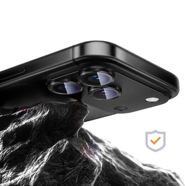Skyddskamera för iPhone 18 Pro Max i Härdat Glas med Svart Titanram