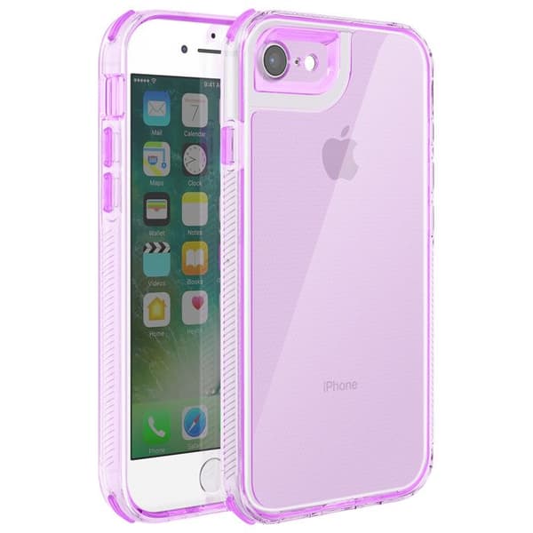 Coque för iPhone 7 / 8 / SE 2022 Bi-Material Design Texturerad Antirutscht Violet Lila