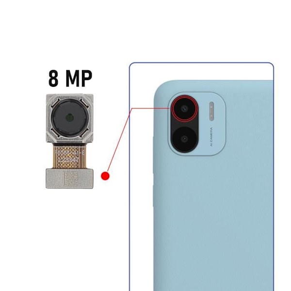 Takakamera - AVIZAR - Xiaomi Redmi A2 - 8MP pääanturi - Musta Svart