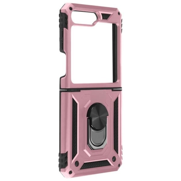Etui - AVIZAR - Samsung Galaxy Z Flip 5 - Bi-materiale - Magnetisk ring - Rose Gold Rosa