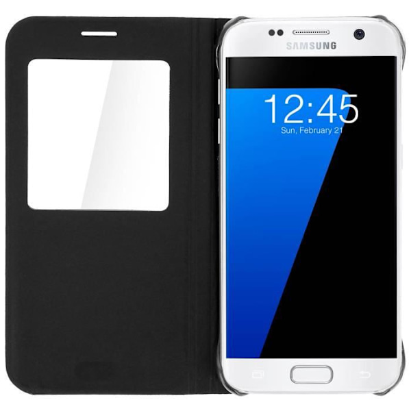 Foliofodral för Galaxy S7 Edge fullt skydd - Svart Svart