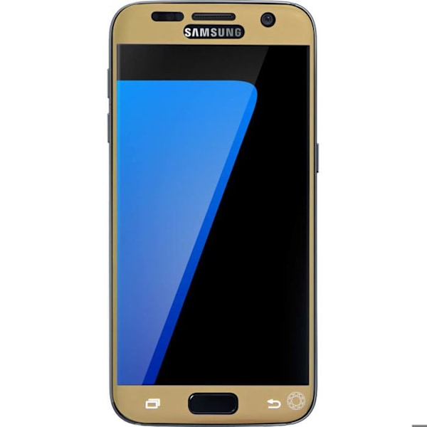Samsung Galaxy S7 hærdet glasfilm - FORCE GLASS - Guldkanter - Modstandsdygtig over for stød, fald, ridser Guld