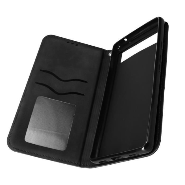 Google Pixel 6a plånboksfodral Soft-touch korthållare svart