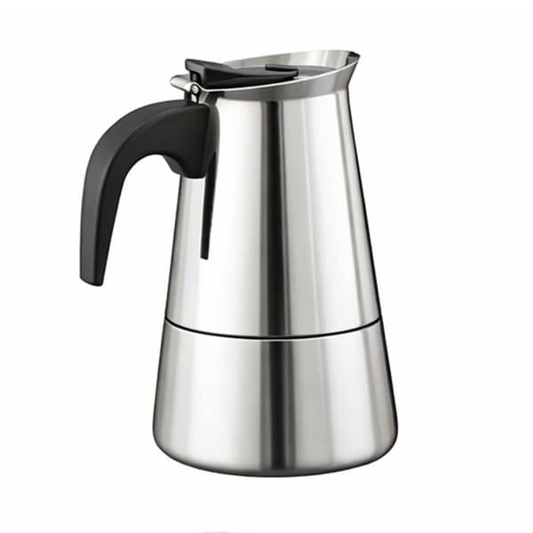 Cafeteria i rustfrit stål 9 kopper kompatibel med induktion til Moka-kaffe Cheffinger sølv Grå
