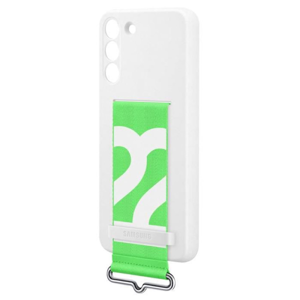 Fodral - Samsung - Galaxy S22 - Mjuk Silikon - Inbyggd Rem - Tunn Profil Grön, Vit