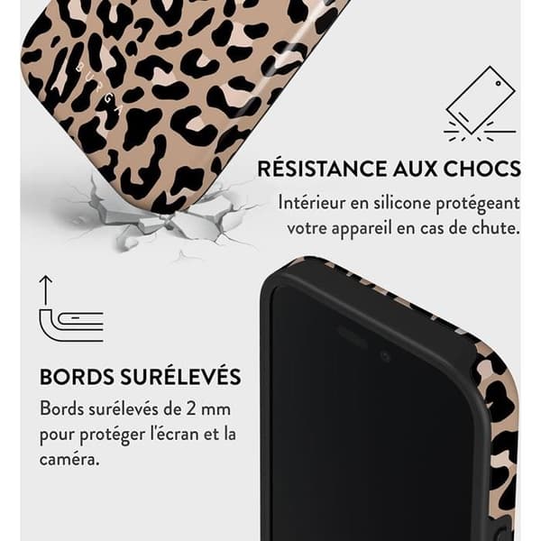 Coque - Burga - iPhone 16 - Motif Pure Instinct - Optimal beskyttelse - Elegant Svart