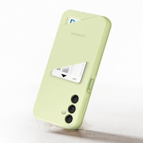 Original Samsung A14 4G och 5G Silikonfodral Kortplats Korthållare Limegrön Grön