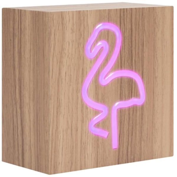 BIGBEN INTERACTIVE Bluetooth-högtalare Trä Neon Flamingo storlek S
