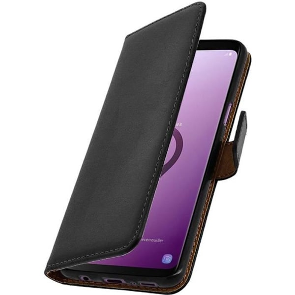 Galaxy S9 Fodral Läder Folio Plånboksställ Funktion Fodral Svart Gel Fodral Svart Svart