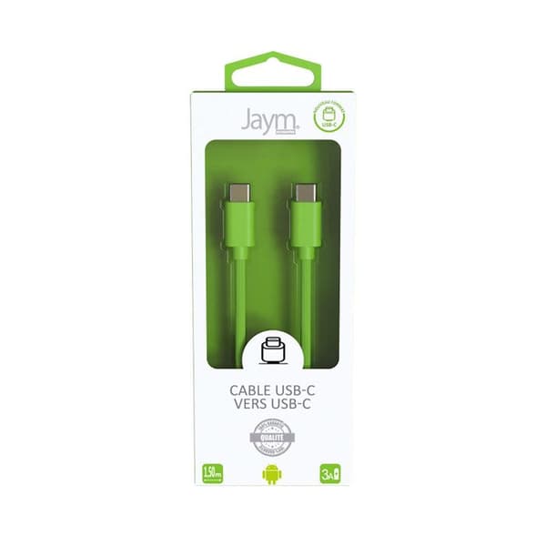 USB-C-kaapeli - JAYM - POP - 1,5m - 3A - Vihreä Grön