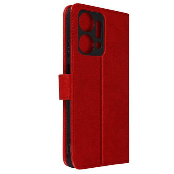Etui til Honor X7a - AVIZAR - Chesterfield - Rød - Videounderstøttelse - Kortopbevaring Röd