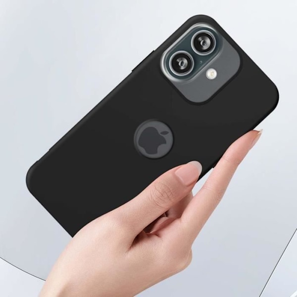 Fodral till iPhone 16 - AVIZAR - Soft Touch Mat Flexibel Silikon - Svart - Förstärkt skydd Svart