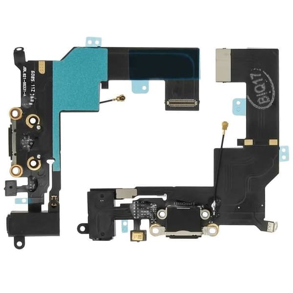 Batterikabel - AVIZAR - iPhone SE - Lightning-stik - 3.5mm jack - Sort Svart