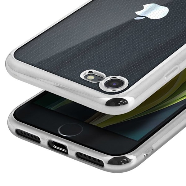 Coque iPhone SE 2022 / 2020 ja 8 / 7 Taipuisa Kromireunus Läpinäkyvä Takapinta Grå