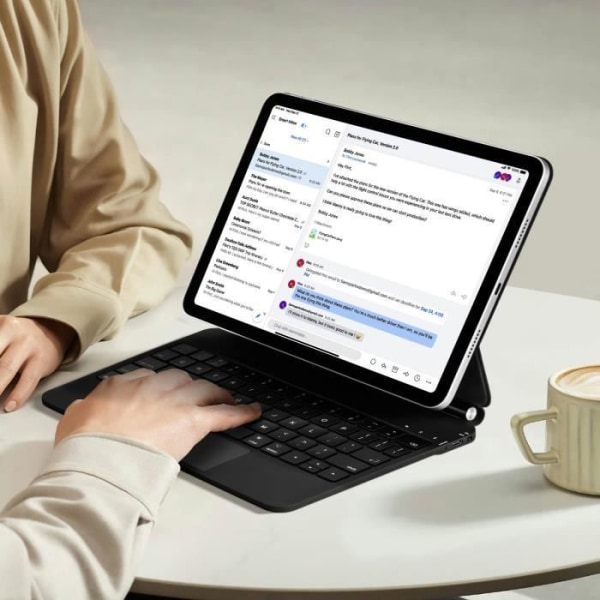 Svart QWERTY Bluetooth-tangentbordsfodral för iPad Pro 12.9, magnetiskt stativ Svart