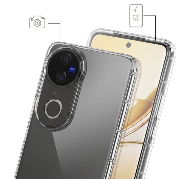 Siliconfodral för Vivo V50, mjukt och repfritt, transparent Vit