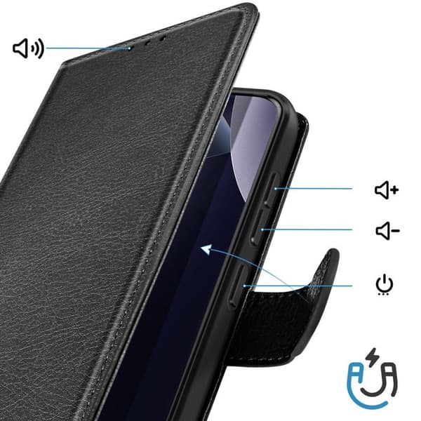 Xiaomi Redmi Note 15 Pro Plus 5G Chesterfield Plånboksfodral Ställfunktion Svart Svart