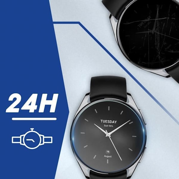 Xiaomi Watch S2 42 mm skärmfilm - 3MK - Paket med 3 - Reptålig - Självregenererande Transparent