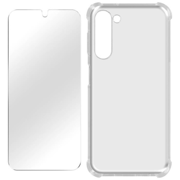 Etui, der er kompatibelt med Samsung Galaxy S23 + beskyttelsespakke af hærdet glas