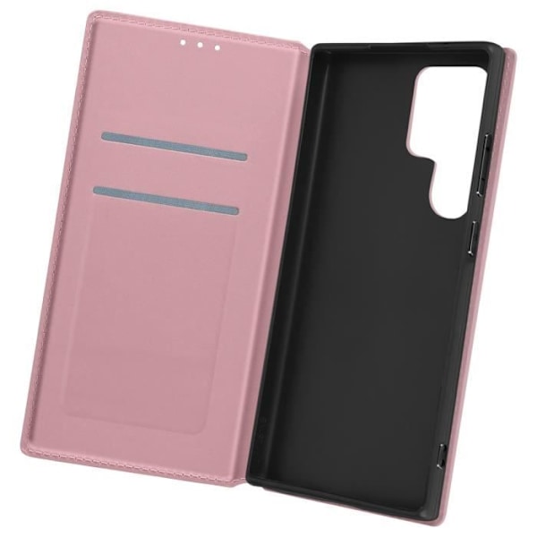 Halvstift cover til Samsung Galaxy S24 Ultra - AVIZAR - Kortholder og videostøtte - Champagne pink Rosa