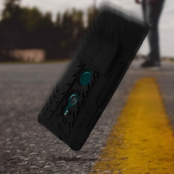 Coque - Sony - Xperia XZ3 Plus - Stødabsorbent - Silikone og Polycarbonat - Indbygget støtte svart