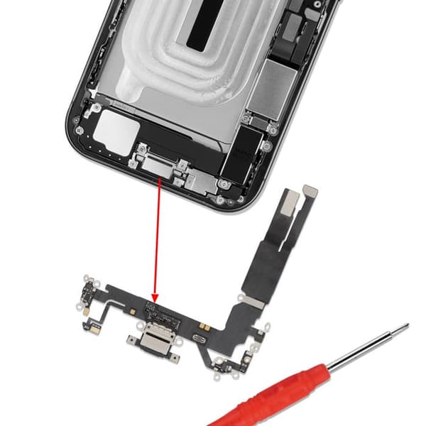 USB-C opladerstik til iPhone 17 med indbygget mikrofon sort Svart