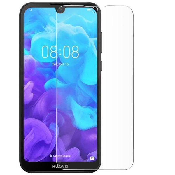 9H härdat glasfilm Huawei Y5 2019 - AVIZAR - Stöt- och repskydd - Transparent Vit Vit