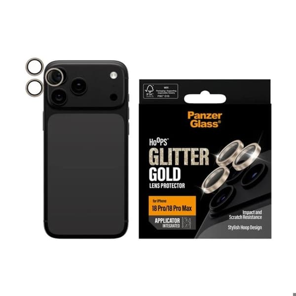 Beskyttelse af kameraobjektiv til iPhone 18 Pro / 18 Pro Max serie Hoops Panzer Glass Guld Gul