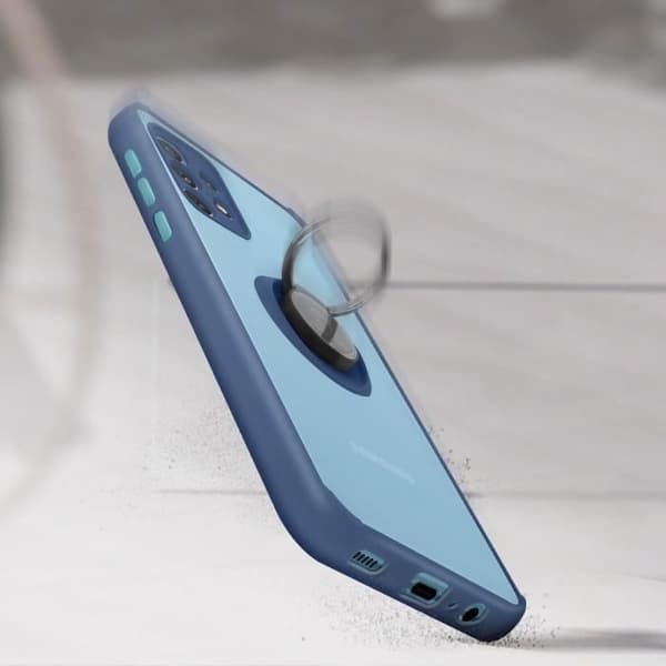 Skyddsskal - AVIZAR - Samsung Galaxy A32 - Bi-material - Låsring - Videostöd Blå
