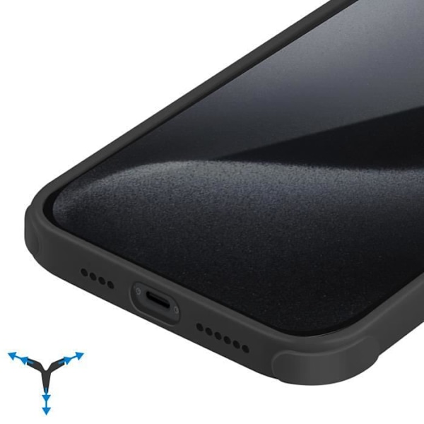 MagSafe kotelo iPhone 15 Pro Maxille - FORCE CASE - 3 metrin pudotussuoja - Mattapinta - Musta Svart
