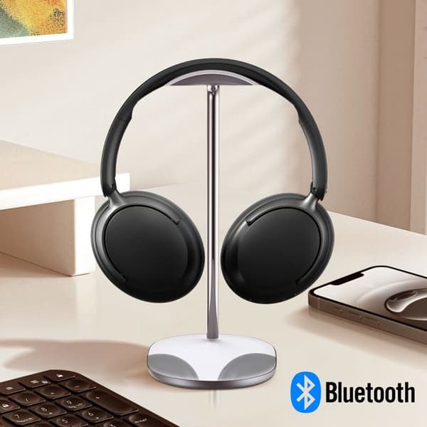 Bluetooth headset - Akashi - Black - Battery life 25h - Built-in microphone - Foldable Svart