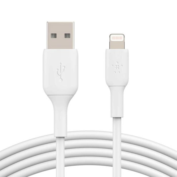 USB till iPhone-kabel Lightning MFI Charge Sync 1m Belkin Vit