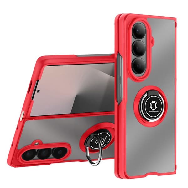 Cover til Samsung Galaxy Z Fold 7 Foldable med Rød Magnetring Röd