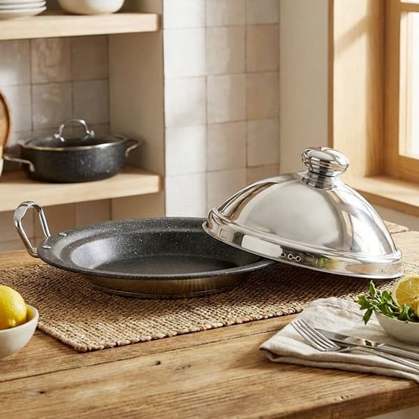 Marmite til Tajine i Rustfrit Stål 30cm med Dæksel Dôme Damp Signature Sølv Grå