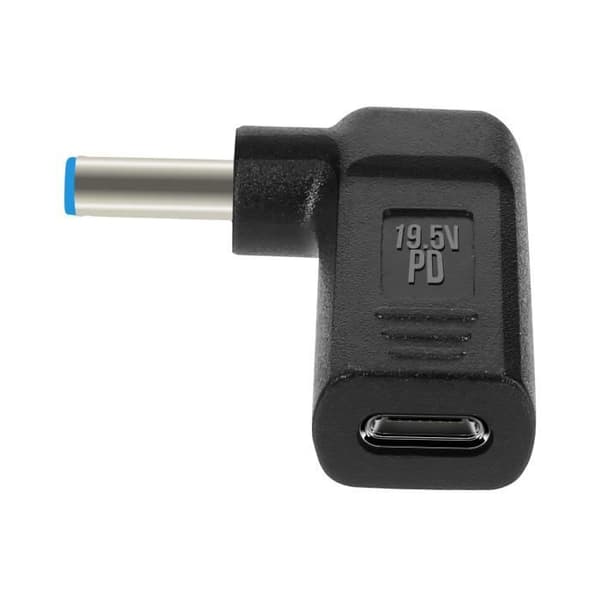 USB-C til DC 4,5 x 3,0 mm opladningsadapter til HP/DELL-computer Svart