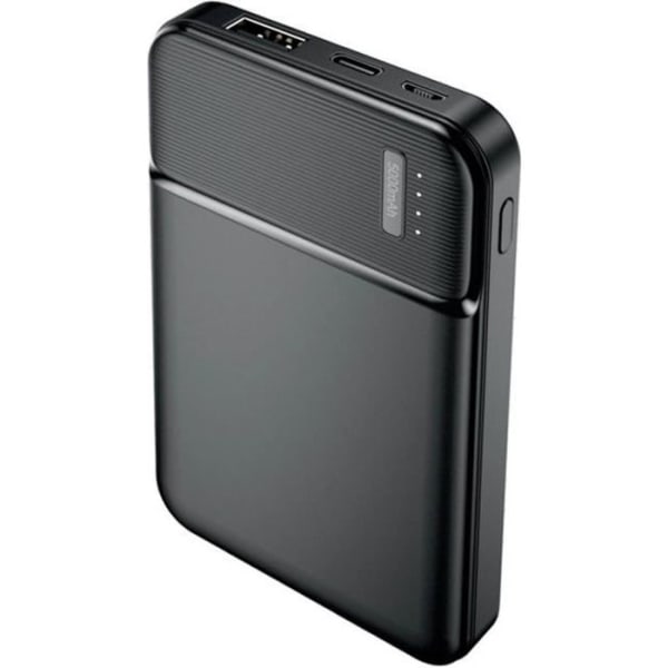 5000 mAh:n vara-akku 2,4 A USB-lähtö Kompakti ja kevyt Maxlife Black
