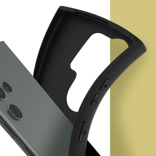 Taske til Samsung S23 Ultra Resistant Silikone Gel Blød Fleksibel Tynd Sort Svart