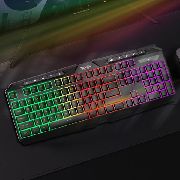Gamer Tastatur til Computer med RGB-belysning Vandafvisende IPX4 Swissten Sort