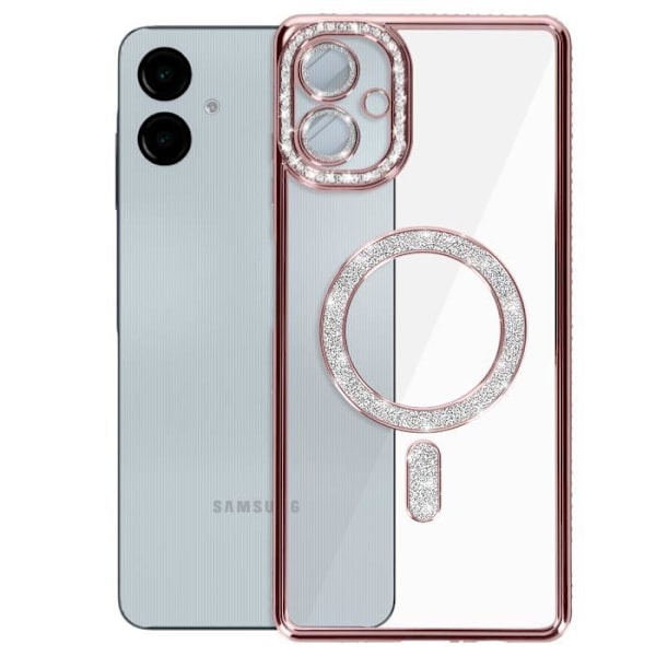 Coque Diamant för Samsung Galaxy A06 MagSafe Kontur Strass Rosa Champagne Rosa