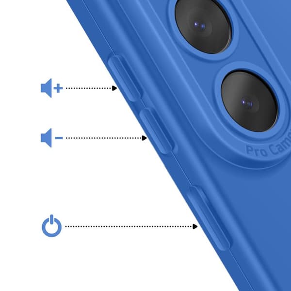 Siliconfodral för Galaxy S26 Plus med förstärkt kamerablock i blått Blå
