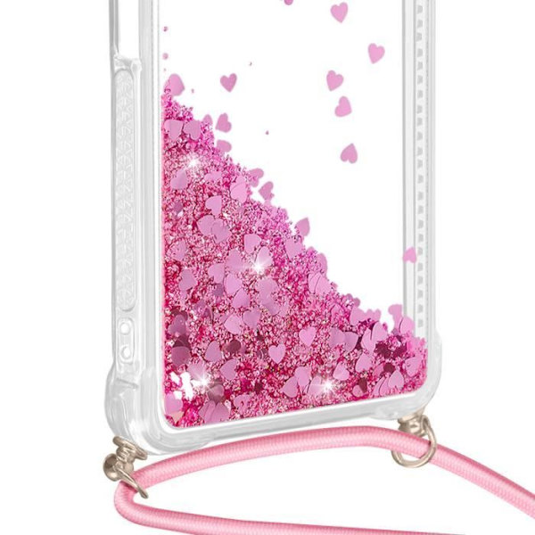 Sladdfodral till Xiaomi Redmi A3 Shockproof Glitter Pink - AVIZAR - Halvstyv - Glänsande - Blandad Transparent
