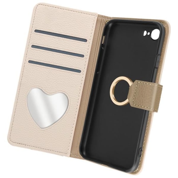 AVIZAR Skuldertaske til iPhone SE 2022 og 2020 - Beige etui med lynlås Beige